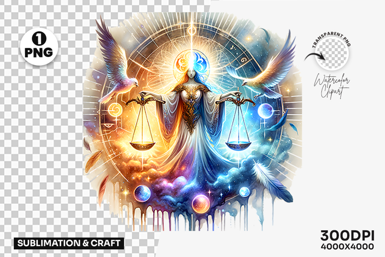 Libra Scales Zodiac Astrology Horoscope PNG Sublimation