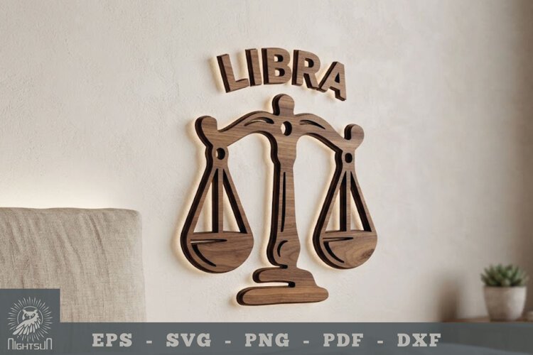 Libra Zodiac Lasercut Wall Decor example image 1