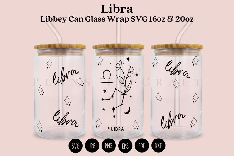 Libra Libbey Can Glass Wrap SVG 16oz 20oz