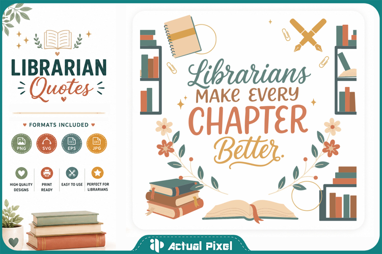 Librarian Quotes SVG PNG example image 1