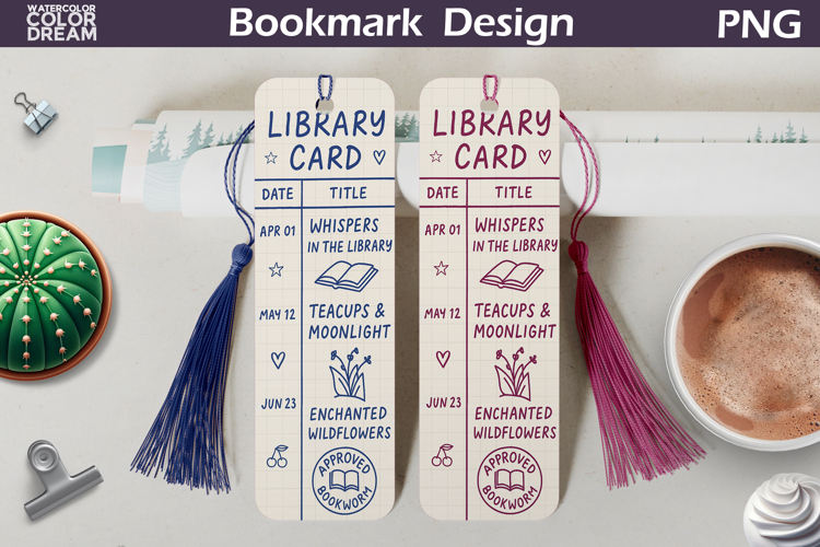 Library Card Bookmarks | Book Lover Bookmark