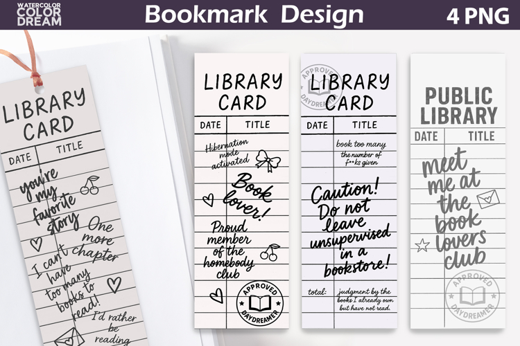 Library Card Bookmarks | Book Lover Bookmark