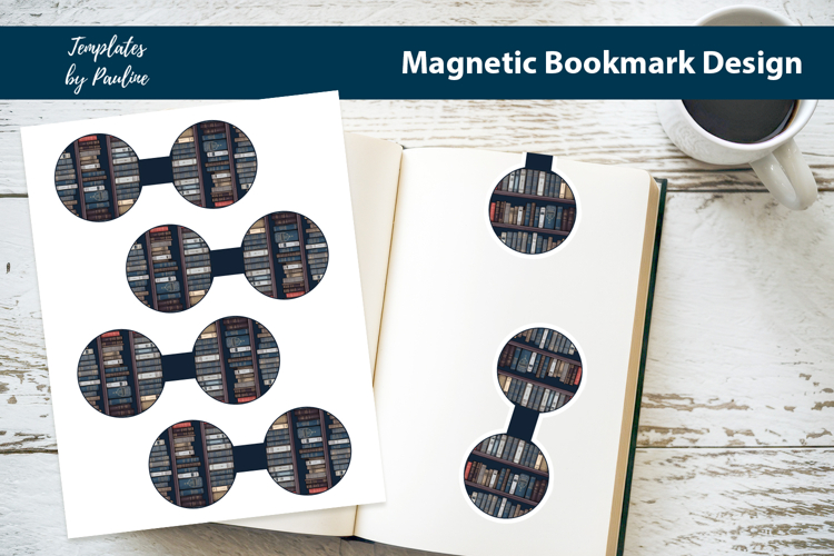 Library Magnetic Bookmark, Retro Printable Bookmark