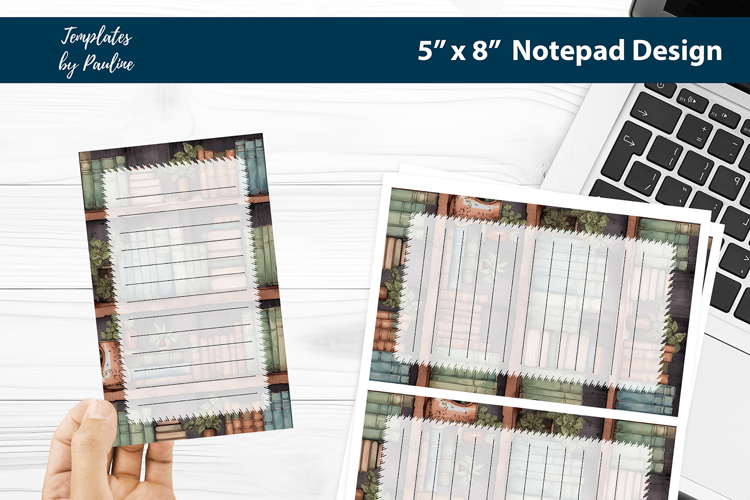 Library printable notepad template, Digital memo pad