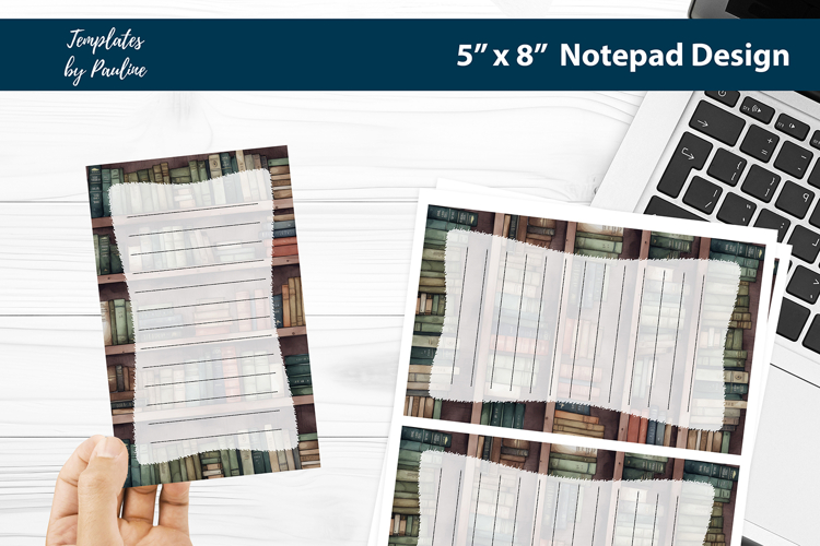 Library printable notepad template, Digital memo pad