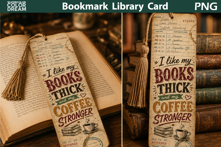 Books Coffee Bookmark | Funny Reader Quote Printable