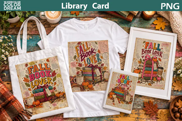 Library Card Sublimation | Fall Book Quotes