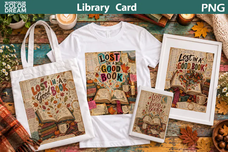 Library Card Sublimation | Fall Book Quotes