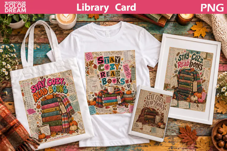 Library Card Sublimation | Fall Book Quotes