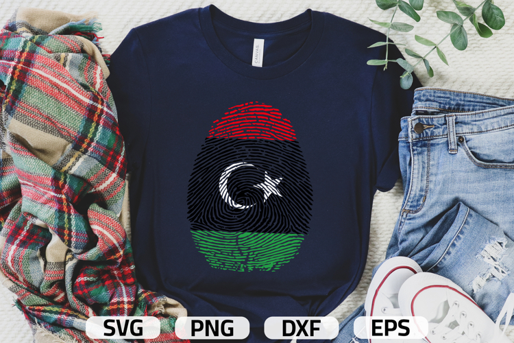 Libya SVG | Libya Flag Fingerprint | SVG PNG DXF EPS