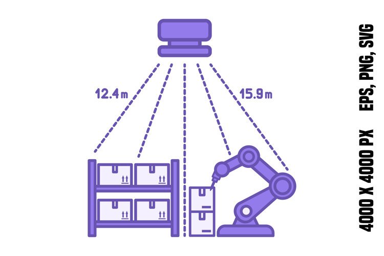 Purple LiDAR Sensor Tracking Icon example image 1