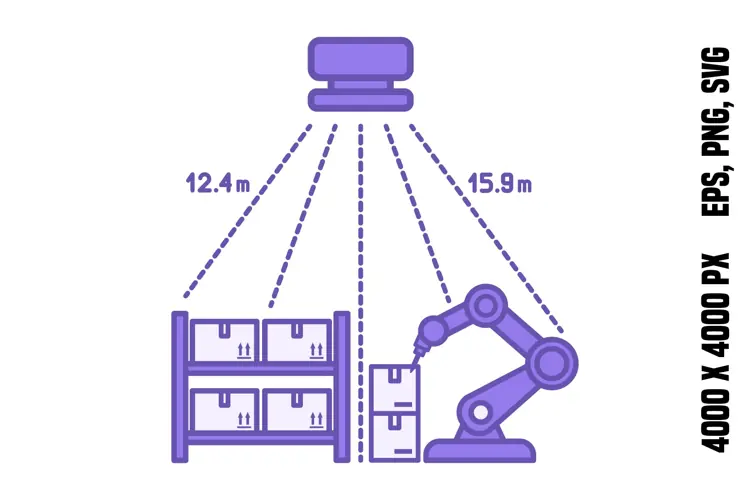 Purple LiDAR Sensor Tracking Icon