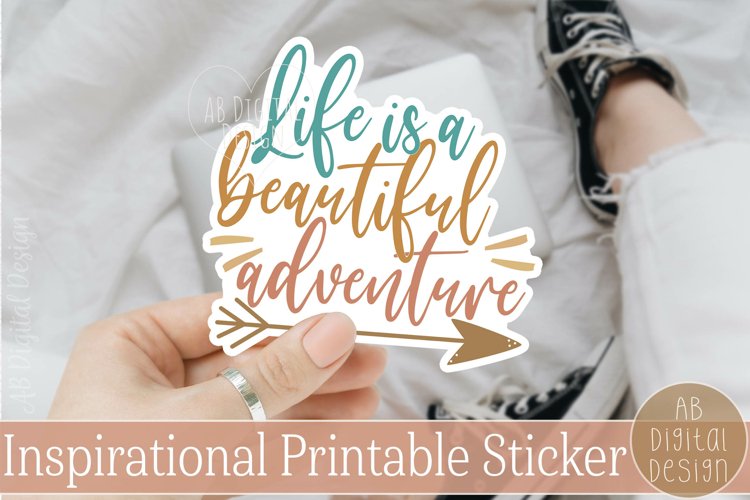 Inspirational Words Sticker Design | Printable