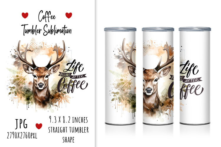 "Life Begins After Coffee" Tumbler Design