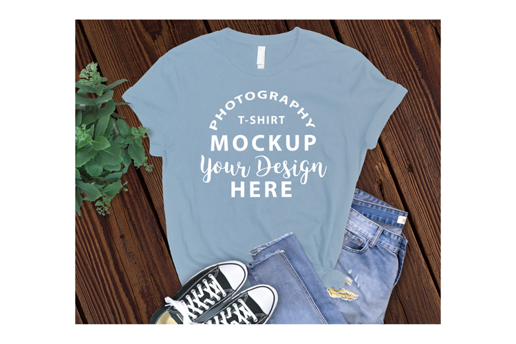 BELLA CANVAS 3001 T-shirt Mockup LIGHT BLUE