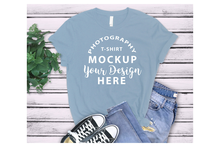 BellaCanvas 3001 T-shirt Mockup LIGHT BLUE