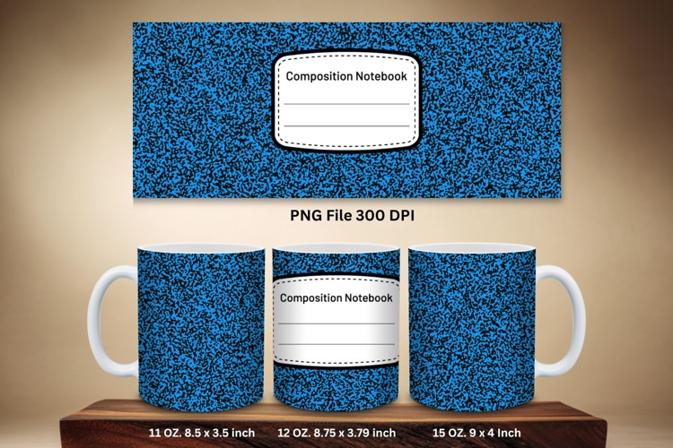 11oz & 15oz Mug Composition Book Design Teacher School Theme