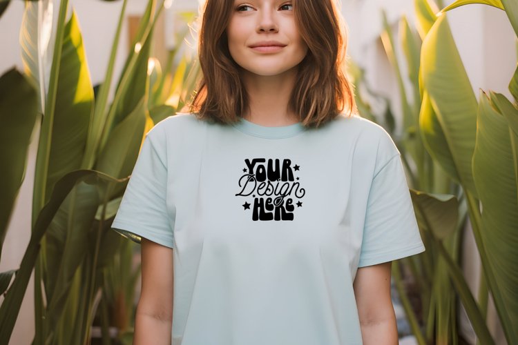 Light Blue Tshirt Mockup 5000 , Mockup
