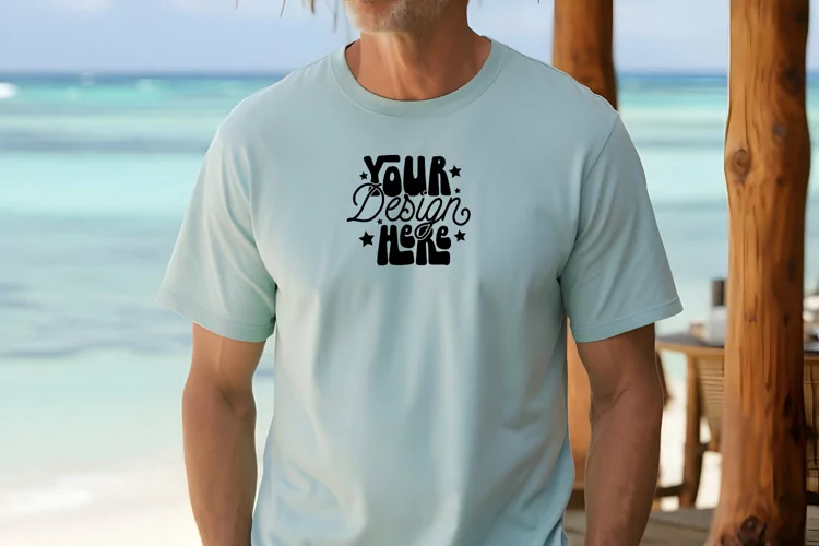 Light Blue Tshirt Mockup 5000 , Mockup