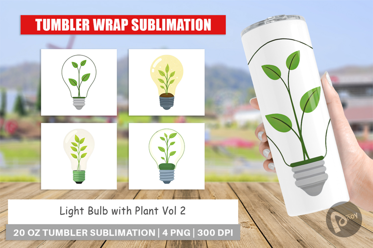 Tumbler Light Bulb with Plant