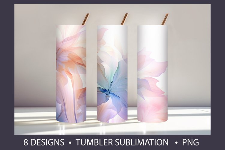 Light flowers Tumbler Wrap Sublimation