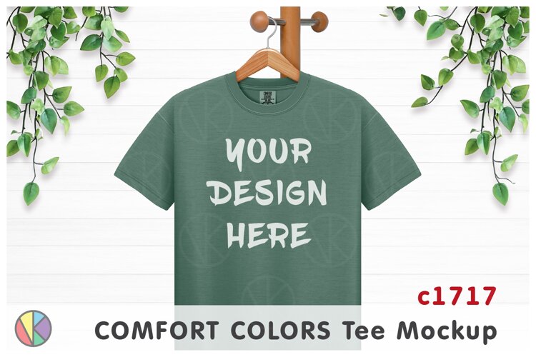 Light Green Comfort Colors 1717 T-Shirt Mockup.