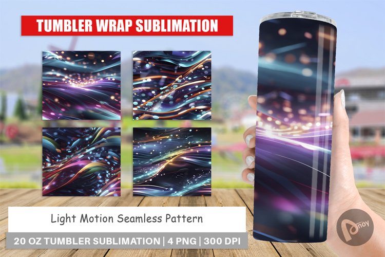Tumbler Sublimation Wrap Light Motion Pattern
