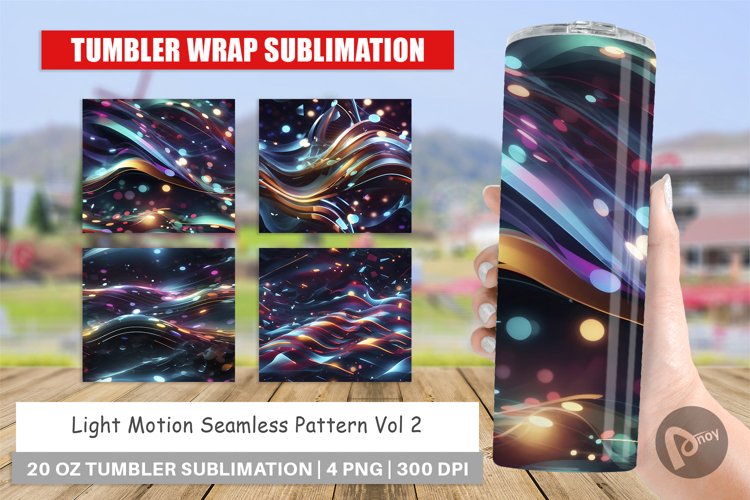 Tumbler Sublimation Wrap Light Motion Pattern