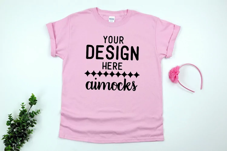 Light Pink Youth Gildan t-shirt unisex t-shirt mockup 500B