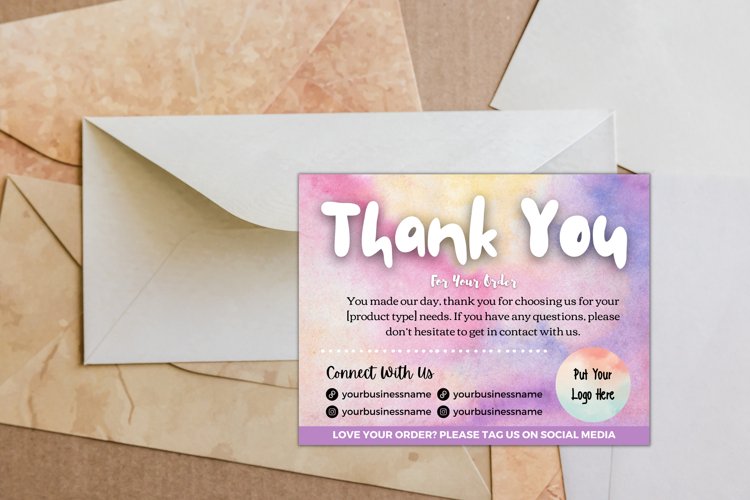 Bundle Abstract Watercolor Background Canva Thank You Card