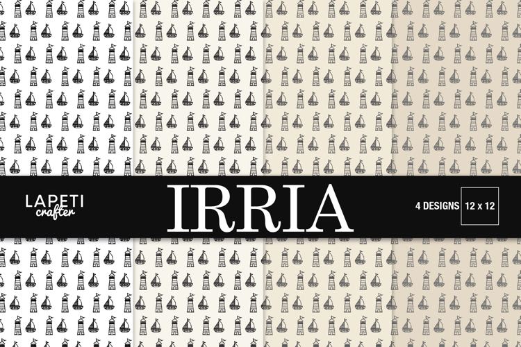 Lighthouse Nautical Digital Paper, Coastal Scrapbook Paper