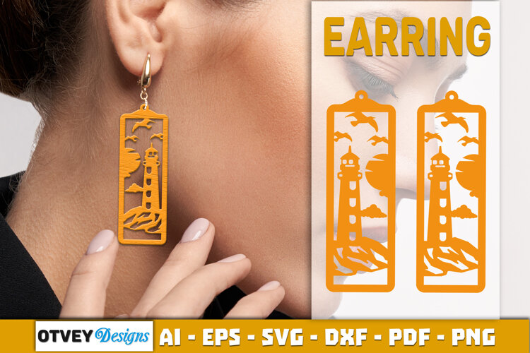 Lighthouse Earring Lasercut example image 1