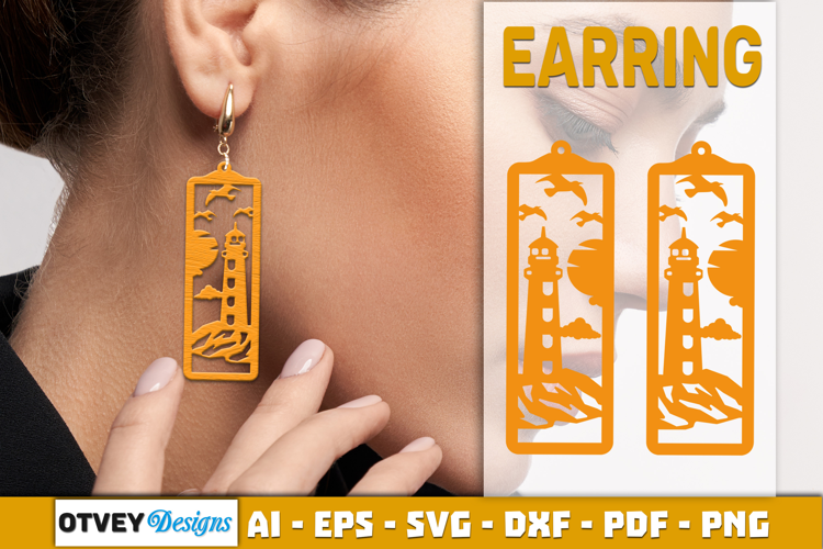 Lighthouse Earring Lasercut