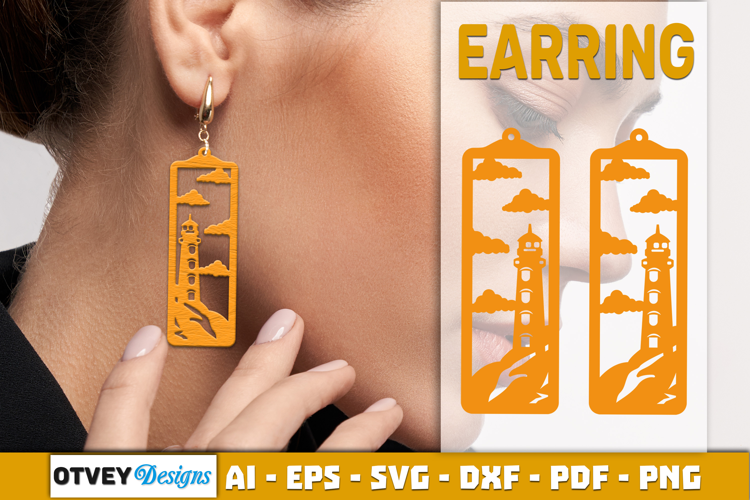 Lighthouse Earring Lasercut