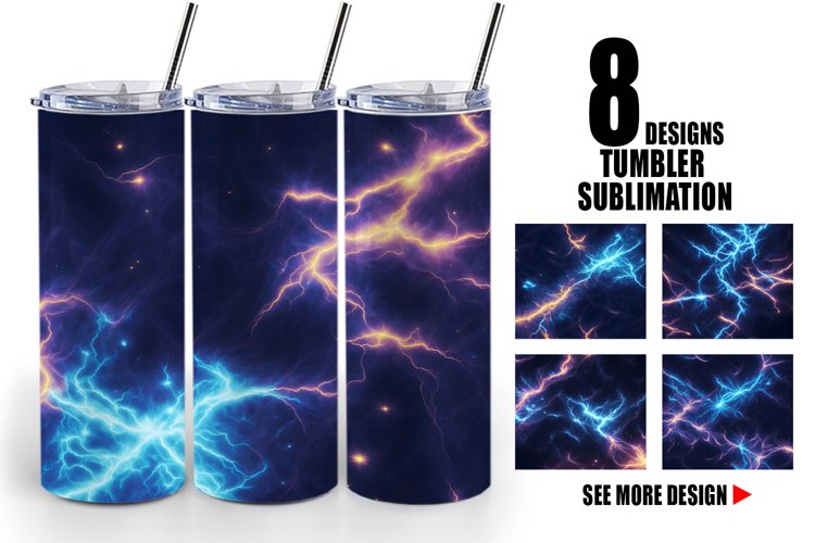 Lightning Light Background | Tumbler Sublimation Wrap