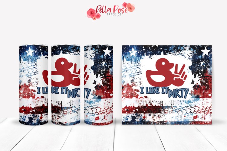 Like It Dirty| Waving 4x4 Duck | 20oz Tumbler Wrap