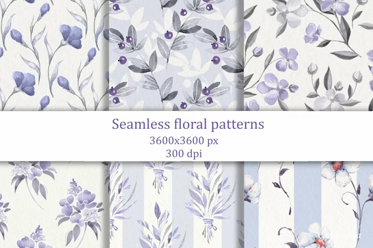 Delicate watercolor floral patterns