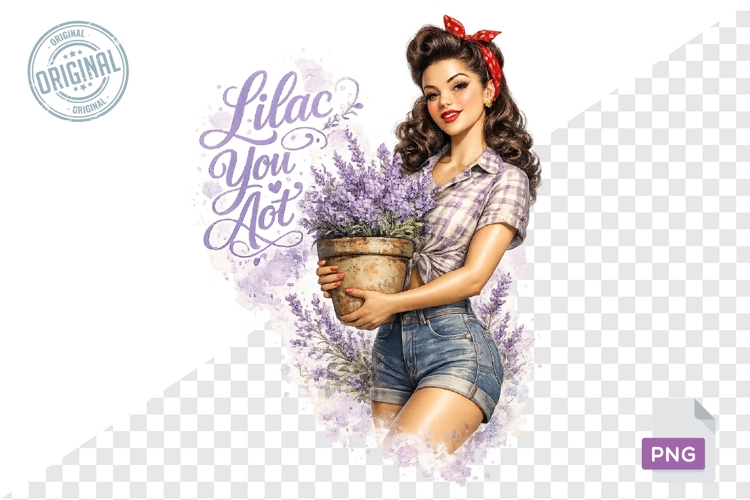 Lilac You A Lot Floral Gardening PNG Sublimation Art
