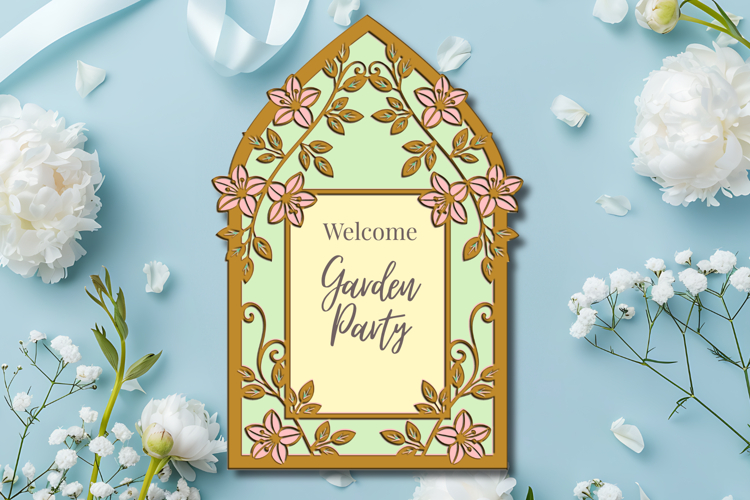 Flower Lilies Stained glass - 5 SVG layers