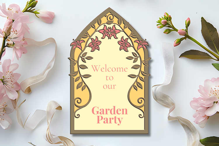 Lilies Stained glass - 4 SVG layers