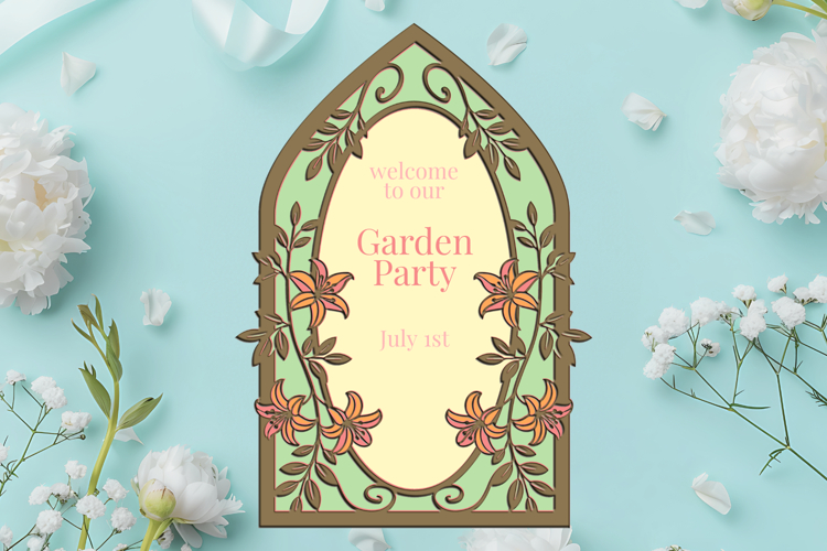 Orange Lilies Stained glass - 5 SVG layers