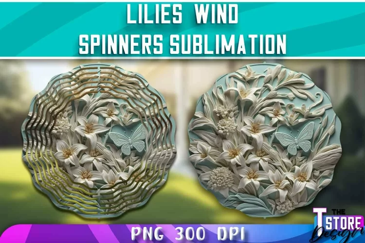Lilies Wind Spinners Sublimation | PNG Design | PNG File