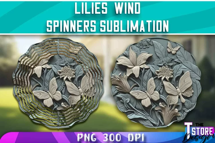 Lilies Wind Spinners Sublimation | PNG Design | PNG File