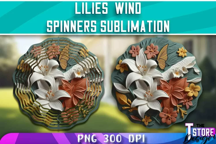 Lilies Wind Spinners Sublimation | PNG Design | PNG File
