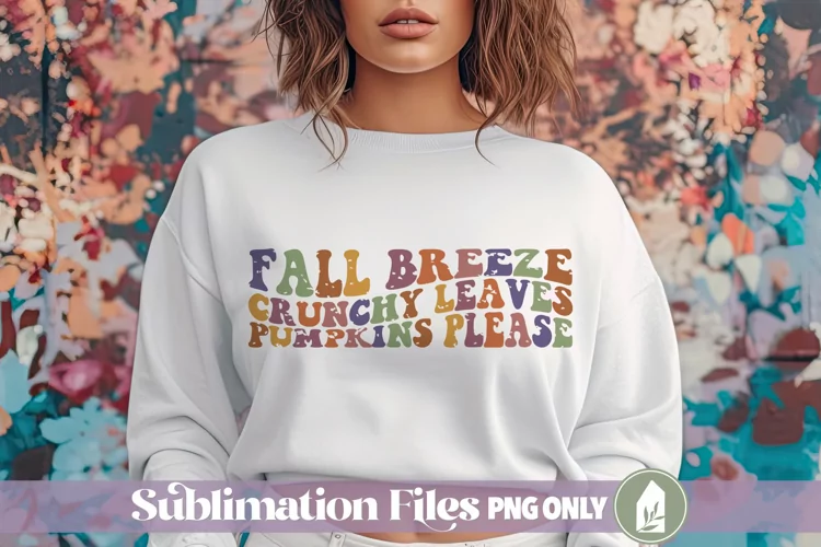 Fall Breeze, Crunchy Leaves, Pumpkins Retro Sublimation