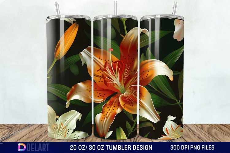 Lily Flowers Tumbler Wrap example image 1