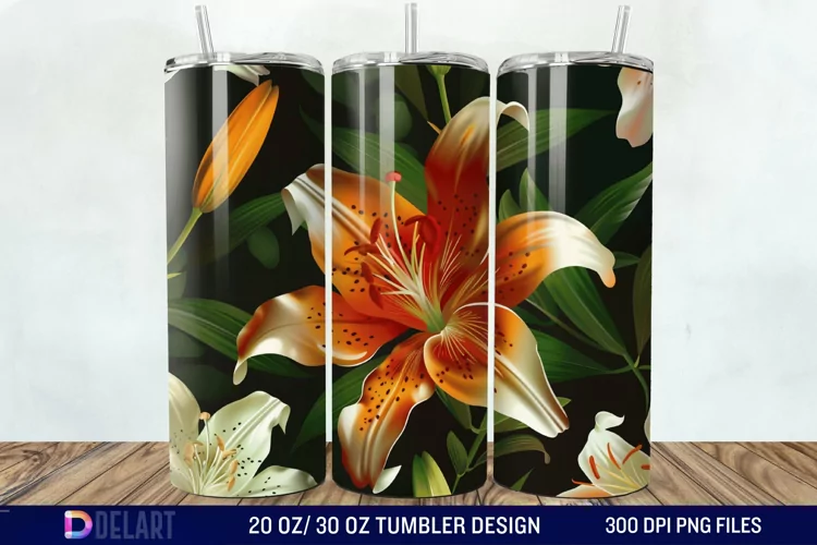 Lily Flowers Tumbler Wrap