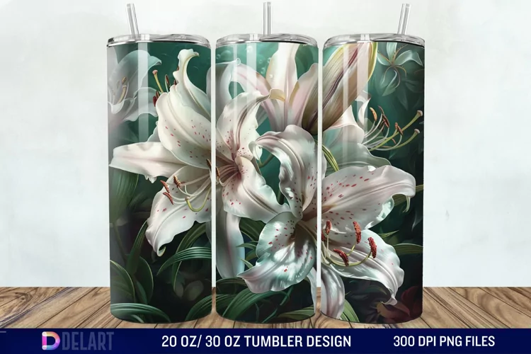 Lily Flowers Tumbler Wrap