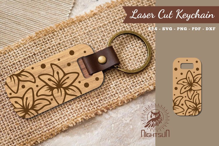 Lily Flower Laser Cut Keychain example image 1