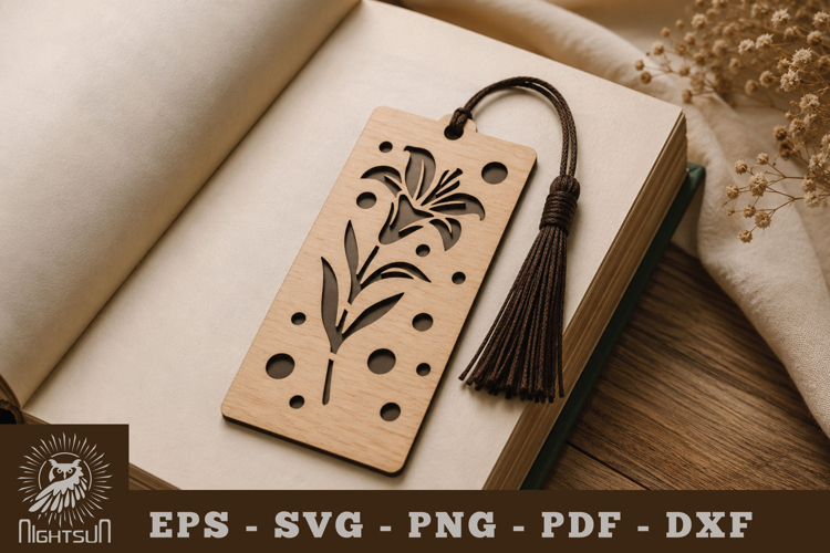 Lily Flower Lasercut Bookmark